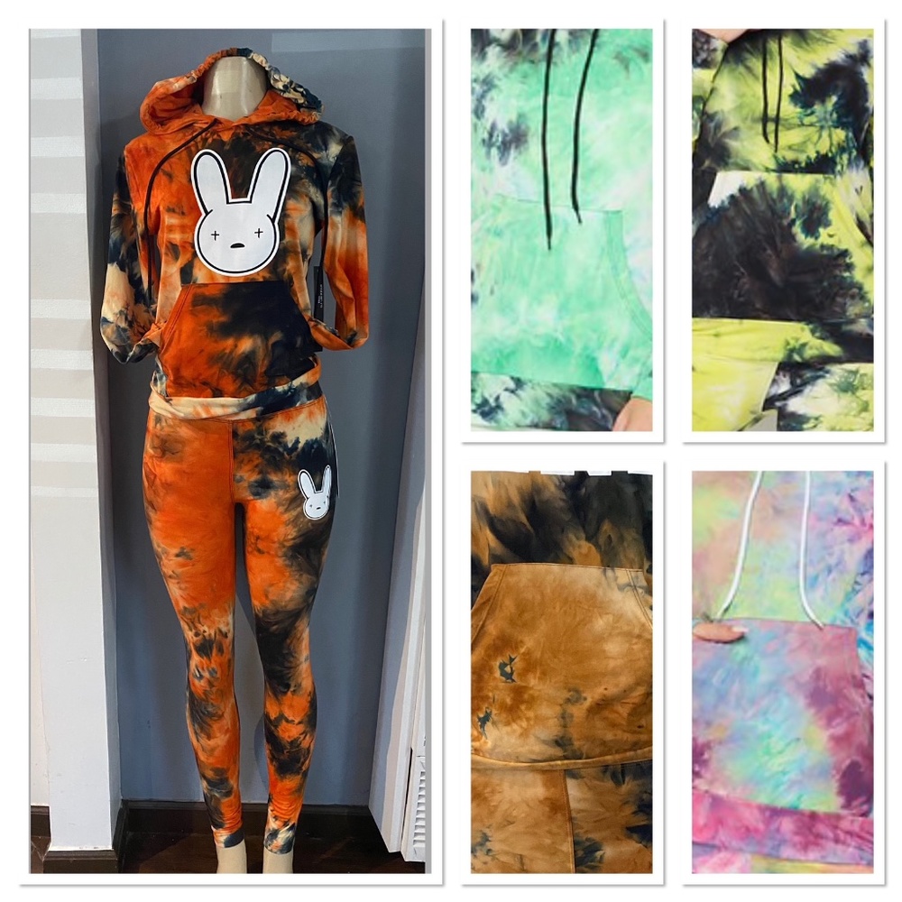 Bad Bunny Women TieDye  Hoodie & Legging Set 2-pc